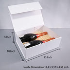 White Wedding Gift Box with Magnetic Lid for Presents, 13.85"x8.35"x4.45" - Image 4