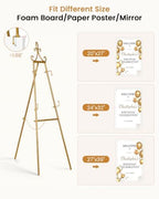 53.9" Gold Easel Stand for Sign, 2 Pack Display Easel for Wedding Sign - Image 2