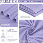 Showgeous 120 Inch Lavender Round Tablecloths, Polyester Table Covers - Image 4