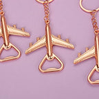 50PCS Rose Golden Airplane Bottle Opener Keychains for Wedding or Bridle Shower Favors,Baby Shower Gifts, Souvenirs to Guests Bluk - Image 6