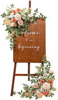 Ling's moment Welcome Sign Flowers, Wedding Floral Swag, Blush Garden Pink by LingsMoment