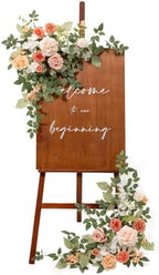 Ling's moment Welcome Sign Flowers, Wedding Floral Swag, Blush Garden Pink by LingsMoment