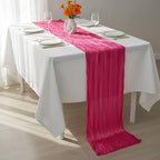 6 Pcs Hot Pink and Orange Cheesecloth Table Runners 118" - Image 6