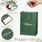 Kolldenn 100 Sets Sage Green Wedding Welcome Bags for Guests with Handles - Image 3