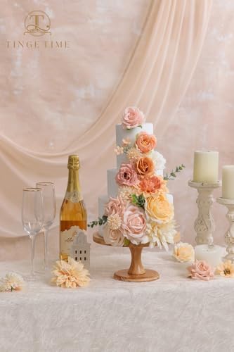 TINGE TIME Artificial Wedding Flower Combo, Rose Peony Blush Champagne - Image 3