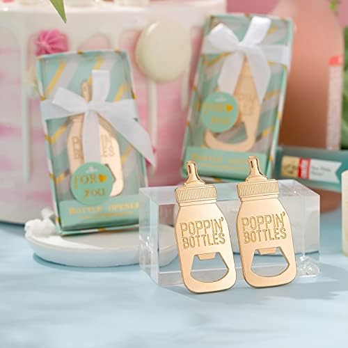 24 Pieces Baby Bottle Openers Shower Favoris, Gifts, Decorations, or Souvenir Guest Gift Boxes, Poppin Design for Baby Boys or Girls (24 Pack Green) - Image 6