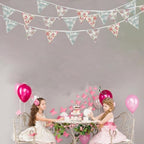 Zwiebeco 32Ft Vintage Flowers Fabric Pennant Banner Triangle Flags Cotton Retro Floral Bunting Party Decorations for Birthday Engagement Wedding Baby Shower Spring Rustic Village Home Garden Decor - Image 6