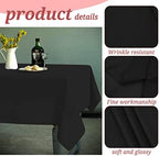 YMHPRIDE 6 Pack Polyester Tablecloth for 6 Foot Rectangle Tables,60 x102 inch Black Polyester Table Covers, Washable Black Table Cloth for Wedding,Party,Banquet,Restaurant,Buffet - Image 3