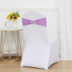 50 PCS Spandex Lilac Chair Sashes for Wedding Stretch Chair Bands with Buckles Universal Elastic Chair Ties Bows for Party Folding Chairs Celebration Anniversary Ceremony Events Decorations - Image 4