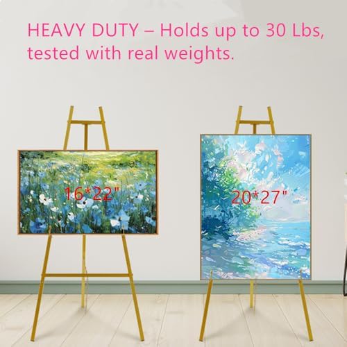 43.5" Gold Easel Stand for Sign, Heavy Duty Metal Display Easel - Image 4