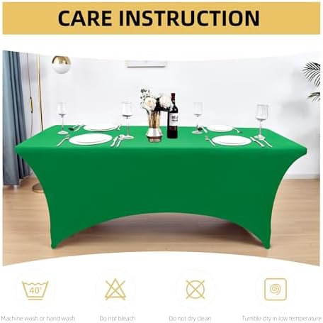 10-Pack 6ft Spandex Table Covers for Rectangle Standard Folding Tables - Wrinkle Resistant Stretch Tablecloths - Ultimate Fitted Table Protector for Parties, Banquet, Wedding - Image 6