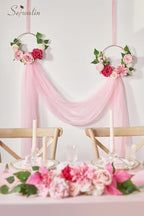 Serwalin 2Pcs Artificial Flowers Hot Pink Silk Fake Flowers for Wedding - Image 6