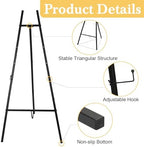 Yuntau 3 Pieces Black Metal Easel Stand for Sign, 50 Inch Display Stand Adjustable 3 Tier Easel for Wedding Sign, Posters, Paintings, Exhibition - Image 2