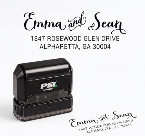 Custom Return Address Stamp Self Inking - Couples, Wedding by PrettySweetParty