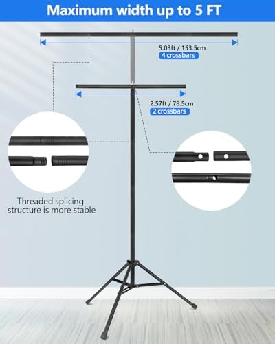 Hemmotop T-Shape Photo Backdrop Stand Portable 7x5ft (HxW) - Image 4