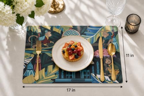 Paper Placemats Design – Monkey Massala Jungle Palace – Malabar Home - Image 4