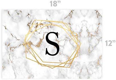 Andaz Press Custom Personalized Disposable Paper Placemats, 12 x 18 Inch, Set of 25, Custom Monogram Marble Geometric, Tableware, Dining, Tabletop, Table Setting for Wedding, Bridal Shower, Party - Image 3