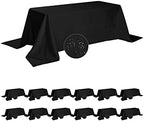 Fokitut 12 Pack Waterproof Rectangle Tablecloth, 90x156 Inch,Stain Resistant and Wrinkle Polyester Table Cloth, Fabric Table Cover for Kitchen Dining, Wedding, Party, Holiday Dinner-Black by BalsaCircle