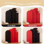 Red Black Arch Backdrop Cover Set of 3 Party Wedding Arch Covers Stretchy Backdrop 6FT 6.6FT 7.2FT Decorations Baby Shower Bridal Shower Photo Birthday Arch Stand Cover Spandex - Image 2