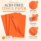 Qilery 500 Sheets Orange Tissue Paper Bulk for Gift Bags, 20 x 30 Inch - Image 4