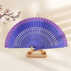 Personalized Sandalwood Fan Wedding Favors&Birthday Gifts&Christmas Gift Custom Wooden Fans Party Favor Bridal Shower Gifts (Purple,40pcs) - Image 2