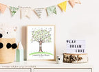 Gender Neutral Loved to the Moon Baby Shower Fingerprint Tree, 8.5x11 Inch - Image 7