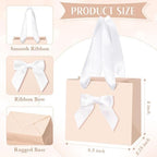 Kolldenn 50 Pcs Small Light Pink Gift Bags Bulk with Bow Ribbon Handles - Image 3