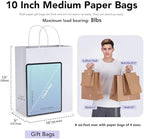 GSSUSA White Kraft Paper Gift Bag with Handles, 10x5x13 Bulk Shopping Grocery Paper Bags 300 Pcs - Image 2