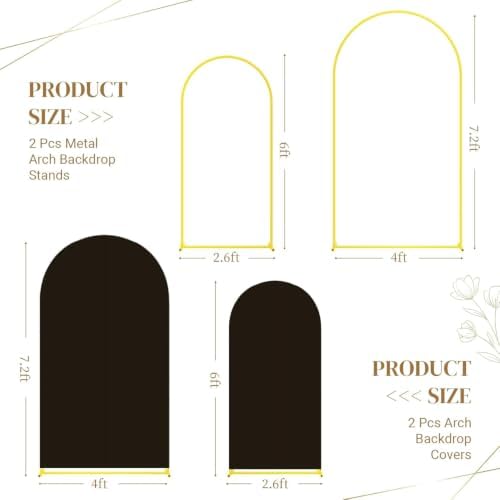 Toolterritary Metal Arch Backdrop Stand and Cover Set, 7.2FT, 6FT Party Backdrop, Easy to Assemble, Backdrop Stand for Parties, Birthday, Baby Showe - Image 3