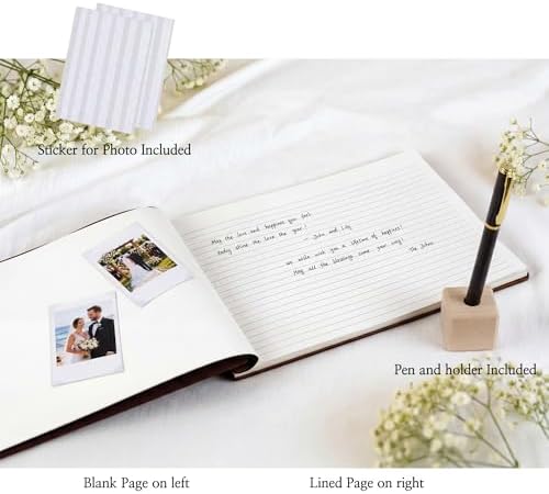 Aspen Studio Guest Book with Signing Pen with Photo of Polaroid for Wedding Book and Memorial Occasions Guest Signing Book for Wedding, Memory Guest Book - Image 5