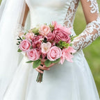 Pink Peonies Dahlia Artificial Flowers Bulk, 12 Bundles - Image 5