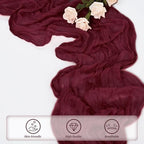 Burgundy 20 Pack Cheesecloth Table Runner 10FT Rustic Gauze Cheese Cloth Table Runner for Wedding Bridal Baby Shower Table Decor 20 x 120 Inch Long Boho Fabric Sheer Birthday Party Table Decorations - Image 5