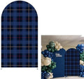 Arch Backdrop Cover Tartan Plaid Baby Shower Arch Stand Stretchy Cover for Bear Theme Boys Birthday Party Fiesta Decorations (7.2x4ft Cover,Blue33) by ittsmnt