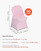 VEVOR Chair Covers, Polyester Spandex Chair Cover, Stretch Slipcovers for Wedding Party Dining Banquet Flat-Front Chair Covers (Pink-c, 50PCS) - Image 7