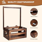 GiftAmaz Brown Wooden Baby Shower Crate Closet, Personalized Baby Basket - Image 7