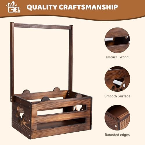 GiftAmaz Brown Wooden Baby Shower Crate Closet, Personalized Baby Basket - Image 7