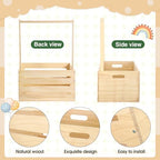 Juexica Wooden Baby Shower Crate Closet Baby Basket with Handle Box with Butterfly Eucalyptus Garland Bead Artificial Flowers Large Letter for Pregnancy New Parent Gift(Wood Color) - Image 3