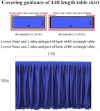Table Skirt for Teacher Desk Classroom Wedding Birthday, Royal Blue, 14ft - Image 4