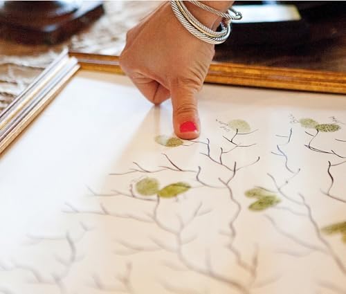 Guestbook Tree with Heart in Tree Trunk Guestbook for Weddings, Low Oak, Fingerprint Guest Book, Alternative Guestbook - Image 5
