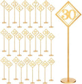 Lineshading 30 Pcs Wood Table Numbers 1-30 Gold Wedding Reception Party by Lineshading