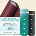 PerkHomy 36" x 2,400" (200') Wine Red Kraft Paper Roll for Craft Bulletin Board Paper Art Table Covering Crafting Gift Wrapping Bouquet Packing Parcel 80GSM 55LB (Wine Red, 36" x 200') - Image 3