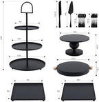 19 PCS Black Cake Stand Set, Dessert Table Display Set with Wedding Cupcake Stand and Cake Stands for Party, Weddings Birthday Baby Showers Anniversary Party - Image 2