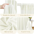 50x8ft Ivory Backdrop Curtains for Parties Wrinkle Free Fabric Backdrop Curtain Wedding Photo Backdrop Drapes for Birthday Party Baby Shower Bridal Shower Photography Back Drop 10 Panels 5x8FT - Image 6