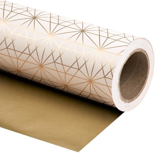 WRAPAHOLIC 30 Inch Reversible Wrapping Paper - 30 Inch X 100 Feet Jumbo Roll Pink Geometric Patterns Design, Perfect for Wedding, Mother's Day, Birthday, Baby Shower and More Occasions by WRAPAHOLIC