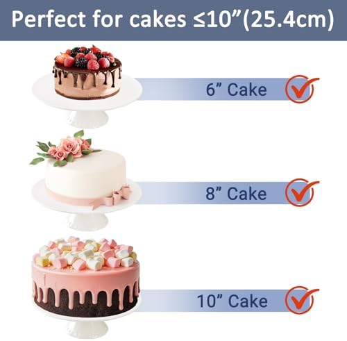 White Porcelain Cake Stand 10 Inch, Round Dessert Stand, Display Cupcake Stand for Party, Weddings, Birthday, Baby Shower - Image 3