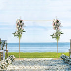 6.6ftx6.9ft Backdrop Stand, Portable Pipe and Drape Backdrop Stand for Parties Silver Wedding Garden Balloon Arch Frame for Wedding Birthday Parties Banquets Background Decor (6.6x 6.9ft) - Image 2