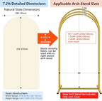 Hemmotop Stretchy Arch Backdrop Cover, Beige, 7.2ft, 6ft, Set of 2 - Image 2