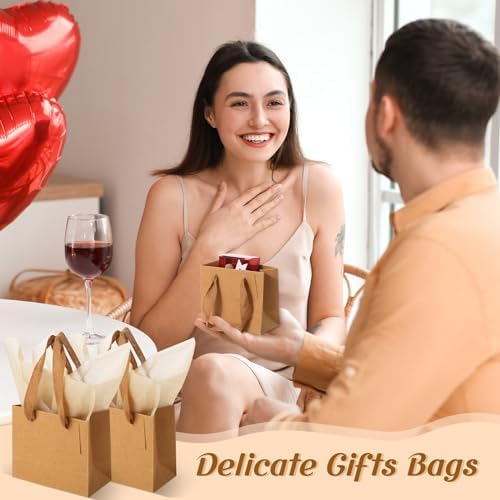 Zhanmai 100 Pcs Mini Gift Bags Bulk, Brown - Image 5