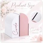 Wenqik Arched Acrylic Wedding Card Box with Pink Writable Standee - Image 2
