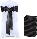 MDS® Pack of 200 Satin Chair Sashes for Wedding & Events – Black by MDS